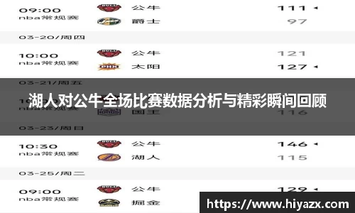 湖人对公牛全场比赛数据分析与精彩瞬间回顾